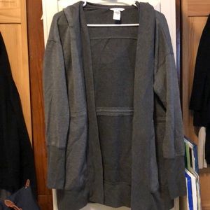 Hooded cardigan sweatshirt